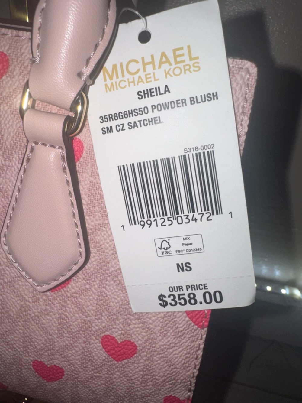 Michael Kors Pink Heart-Print Satchel - Picture 5 of 7